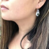 SOLD Seaglass earrings - one of a kind rustic silver earrings with green seaglass - silver teardrop dangle earrings - Image 4