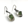 SOLD Seaglass earrings - one of a kind rustic silver earrings with green seaglass - silver teardrop dangle earrings - Image 3