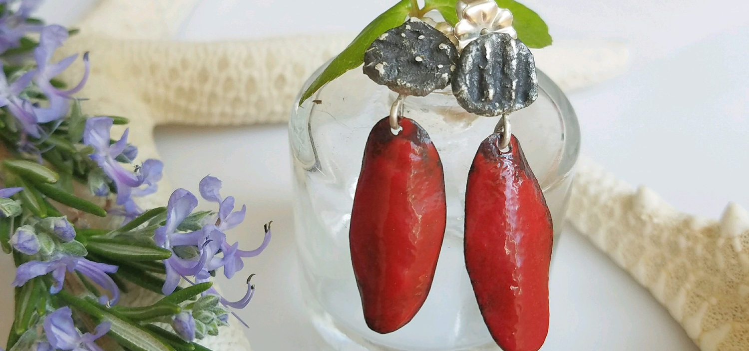 Red Enamel Earrings - Red Is For Passion