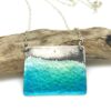 Seascape Beach Necklace - Sterling Silver & Aqua Blue Green Enamel - Image 2