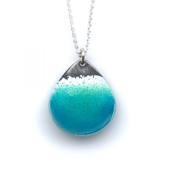 Waterdrop Beach Necklace | Enamel & Silver | Isara Designs