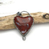SOLD Heart Necklace - Red Lightning Agate - Image 2