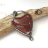 SOLD Heart Necklace - Red Lightning Agate