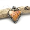 SOLD Heart Necklace - Wildfire Opal & Garnet - Image 2