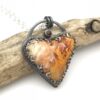 SOLD Heart Necklace - Wildfire Opal & Garnet