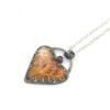 SOLD Heart Necklace - Wildfire Opal & Garnet - Image 3