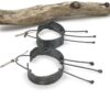 Wabi Sabi Hoop Earrings, 3" Long Black Oxidized Sterling Silver Earrings - Image 2