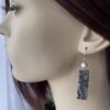 Oxidized Silver Dangle Earrings with Freshwater Pearls, Wabi-Sabi Rectangle Earrings - Image 3