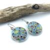 Plique-a-Jour Earrings - Fine Silver & Enamel Bubble Earrings - Image 3