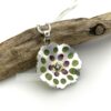 Plique-a-jour Necklace - 18K Gold & White Sapphire - Pink/Green
