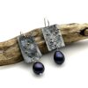 SOLD Pearl Earrings - Oxidized Sterling Silver &  24K Gold