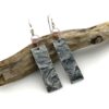 Oxidized Silver Dangle Earrings with Freshwater Pearls, Wabi-Sabi Rectangle Earrings